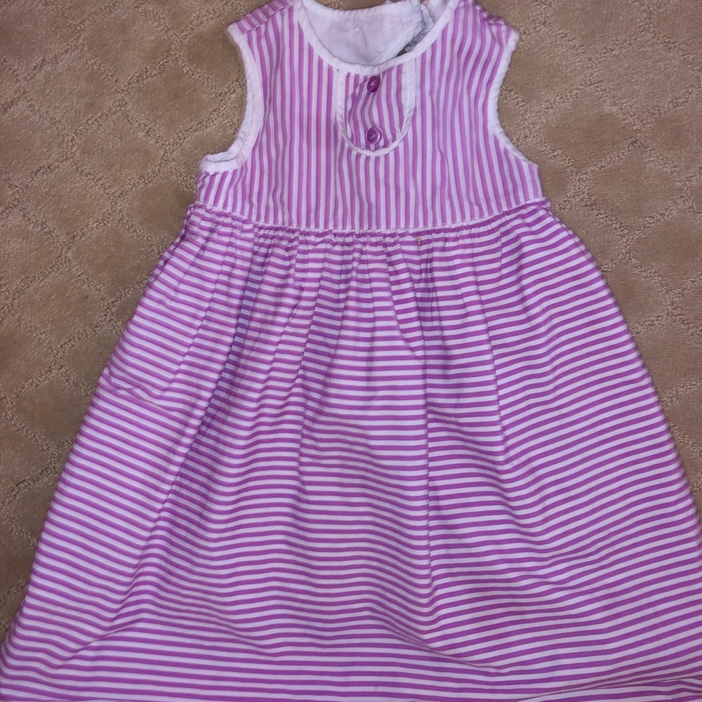 3t purple and white striped dress